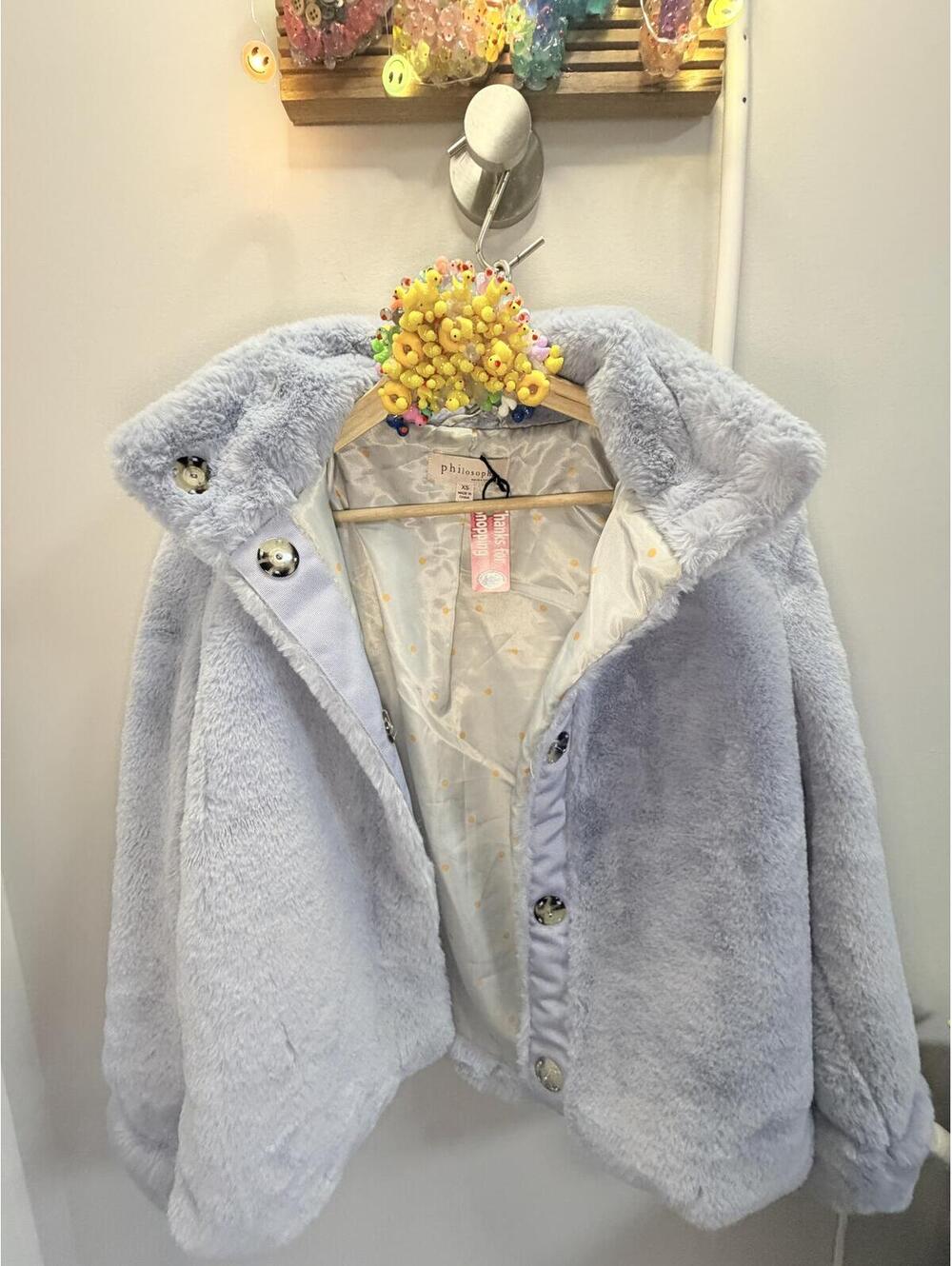 Philosophy Light Blue Faux Fur Coat - Cozy and Stylish